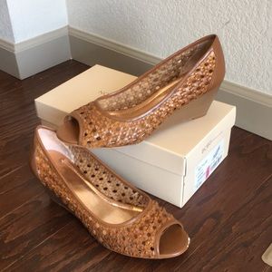 BCBGeneration Wedge Woven Peep-Toe